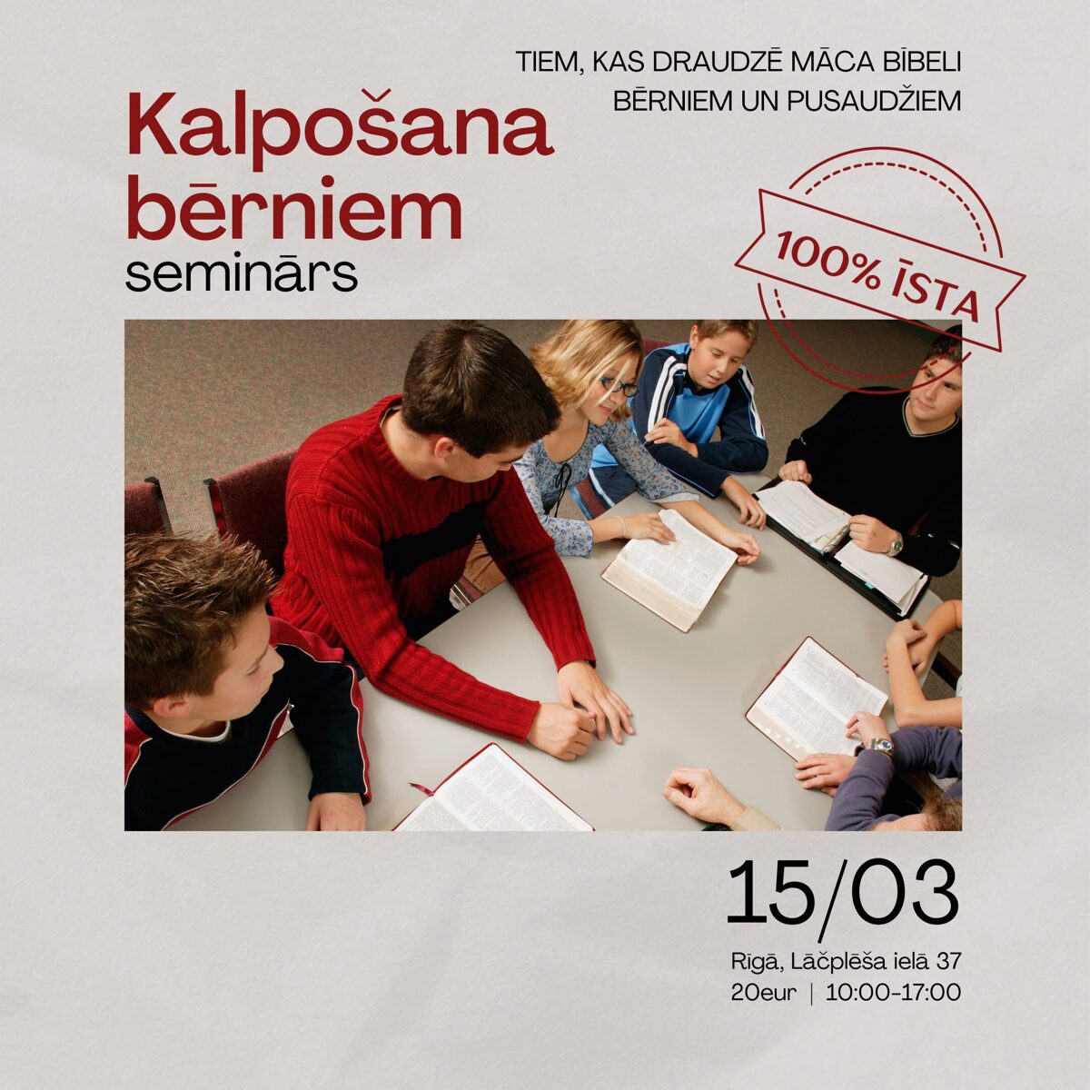 Seminārs 100% ĪSTA kalpošana bērniem